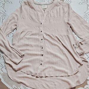 Knox Rose Light Pink Textured Blouse